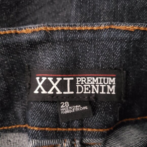 XXI Premium Denim Forever 21 Jeans 28 Dark Wash Leopard Print Embellished Skinny - Picture 8 of 8